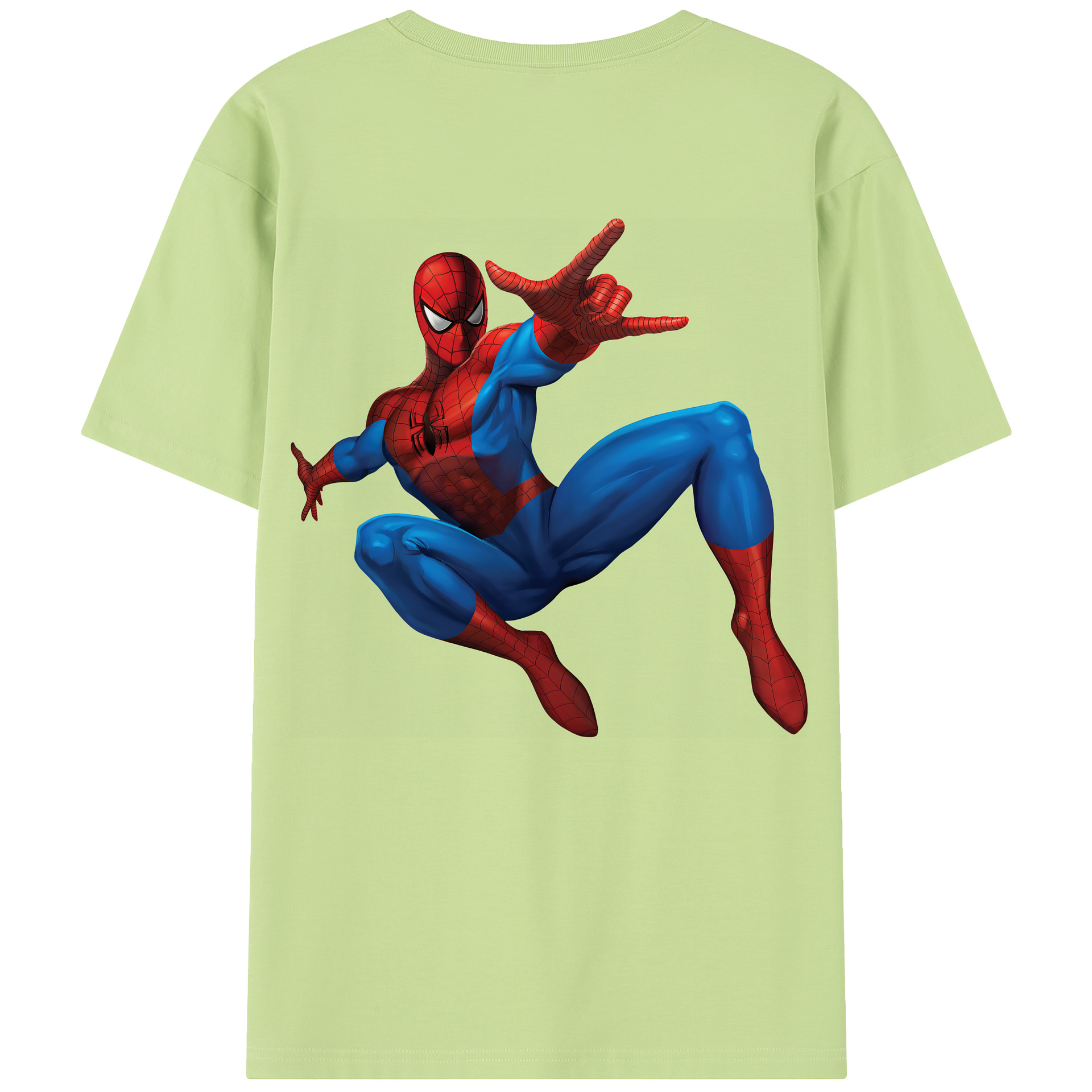 （画像用） Spider Man スパイダーマン 綿100％半袖Tシャツ（背面プリント）